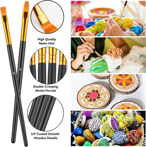 Miniatura 4 de Juego de pinceles de pintura, 30 piezas de pinceles de pintura para pintura acrílica, pincel de pintura al óleo, acuarela y acrílica, pinceles