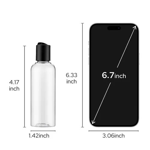Miniatura 8 de Botella de viaje de 3.4oz con tapa abatible con tapa superior de disco, Claro Transparente