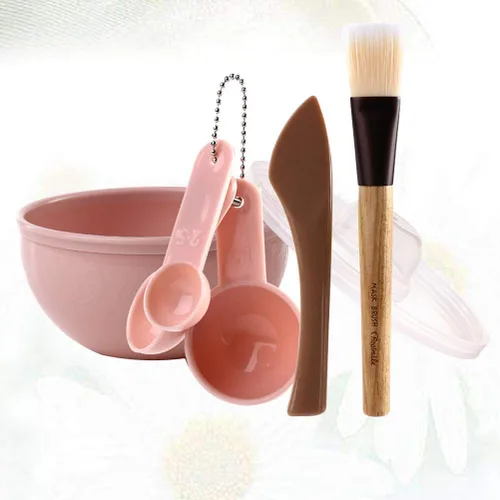 Miniatura 7 de Máscara facial de bricolaje Tazón de mezcla Cepillo Cuchara Stick Herramienta Cuidado de la Cara Set para las Mujeres 7pcs