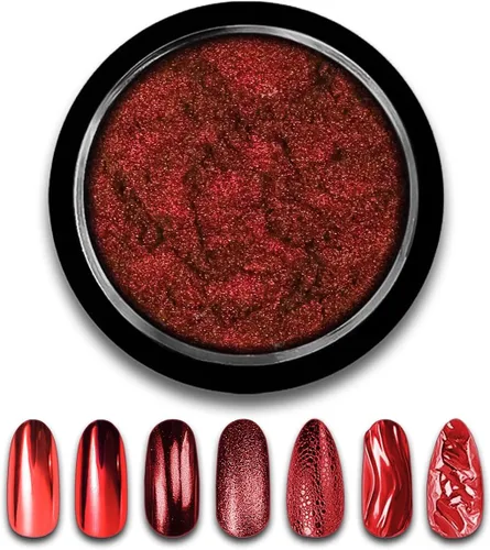 Miniatura 10 de Polvo de uñas cromado verde navideño, efecto espejo, polvo metálico, holográfico, brillantina, decoración de manicura, pigmento reflectante