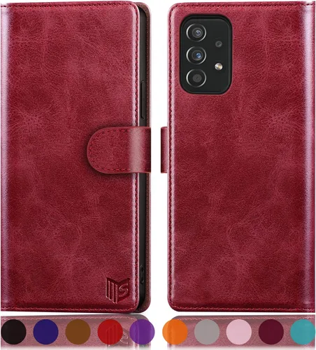 Miniatura 9 de SUANPOT Funda de piel tipo cartera para Samsung Galaxy A53 5G con tarjetero RFID para tarjetas de crédito Flip Folio Book Funda a prueba de golpes