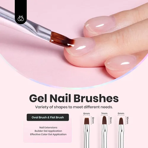 Miniatura 3 de Beetles Gel Polish Juego de 7 pinceles para arte de uñas, pinceles de diseño de uñas para esmalte de gel, manicura de salón de bricolaje