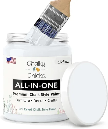Miniatura 26 de Chalky Chicks - Pintura mate a la tiza, no requiere lijado, 4 onzas líquidas, color gris oscuro (Gun Metal Gray), para muebles, pintura sin Gris