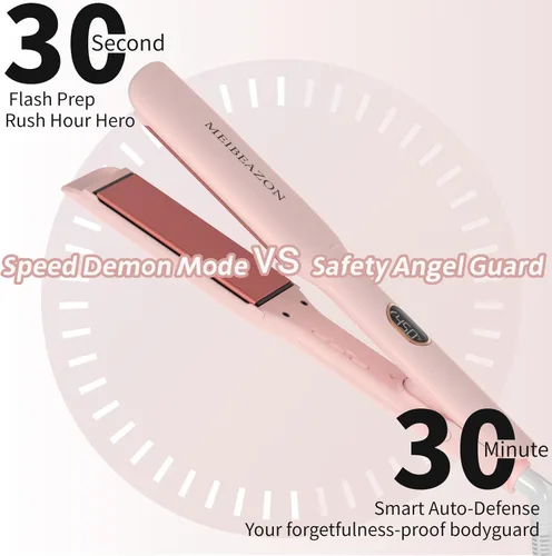 Miniatura 5 de Plancha plana para el cabello – Placa de cerámica de 1.7 pulgadas de ancho con tecnología iónica negativa, control digital de temperatura y doble