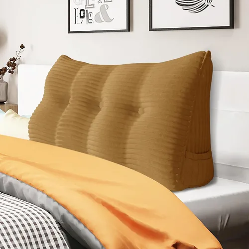Miniatura 49 de Almohada de cuña gruesa de 14 libras tamaño King para cabecero, posicionador de cuerpo, almohada de lectura triangular para sentarse en la cama