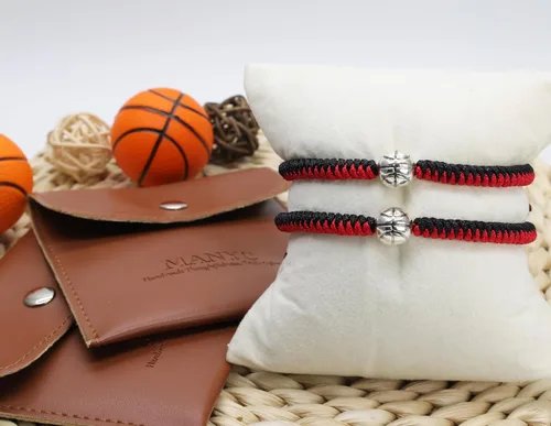 Miniatura 3 de Pulseras de baloncesto MANYC ajustables para niños, niñas y adultos, regalos hechos a mano para jugadores de baloncesto