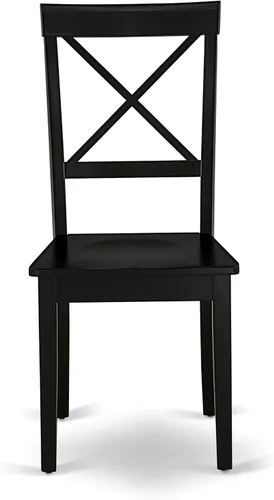 Miniatura 7 de East West Furniture LGBO7-BLK-W - Juego de comedor de 7 piezas que consta de una mesa de comedor rectangular con hojas de mariposa y 6 sillas