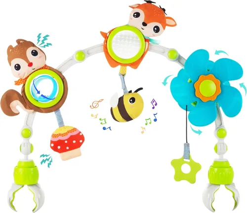 Lynncare Arco Ajustable de Juguetes para Cuna de Bebé para Lactantes y Niños Pequeños, Arco para Carriola, Juguetes para Cuna con Fascinantes