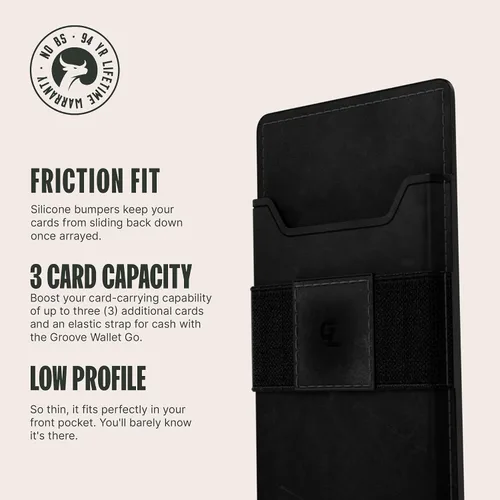 Miniatura 10 de Groove Life Groove Wallet Go - Soporte para tarjetas de crédito con tecnología de microsucción intercambiable minimalista para hombre con Magsafe