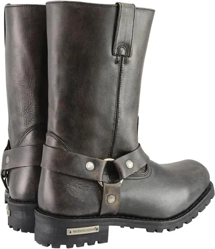 Miniatura 7 de Milwaukee Leather MBM9005 - Botas de motocicleta con arnés de punta cuadrada clásica de 11 pulgadas para hombre