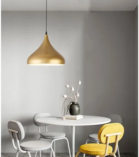 Miniatura 3 de Iluminación colgante de metal dorado de estilo industrial para isla de cocina, lámparas colgantes retro americanas para mesa de comedor, lámpara