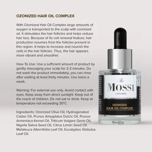 Miniatura 5 de The Mossi London Aceite de cuero cabelludo ozonizado, complejo de crecimiento capilar, aceite capilar para cuero cabelludo seco, aceite
