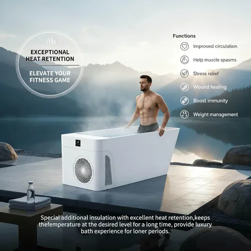 Miniatura 7 de Smart - Bañera fría – Bañera de hielo aislada al aire libre con enfriador para atletas, cápsula larga de recuperación silenciosa para atletas