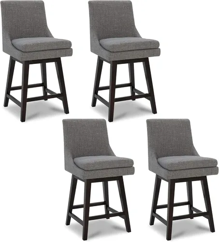 Miniatura 37 de CHITA Taburete de bar giratorio de altura de mostrador, taburete de bar tapizado, altura del asiento de 26.8 pulgadas de alto, tela en niebla