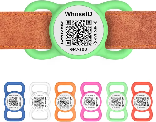 Miniatura 11 de Etiqueta para perro con código QR con NFC, etiqueta de identificación personalizada de mascota, etiqueta de identificación de perro de silicona