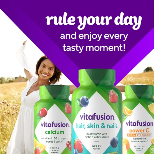 Miniatura 9 de Vitafusion Magníficas vitaminas gomosas multivitamínicas para cabello, piel y uñas, además de biotina y vitaminas antioxidantes C y E, sabor a