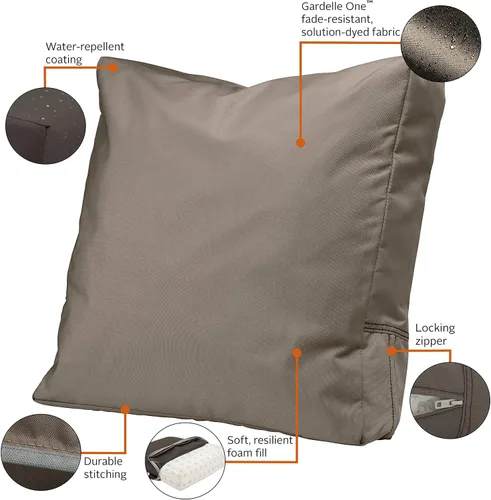 Miniatura 4 de Classic Accessories Ravenna - Cojín resistente al agua para silla/sofá biplaza de patio, 21 x 20 x 4 pulgadas, color gris topo oscuro, cojines