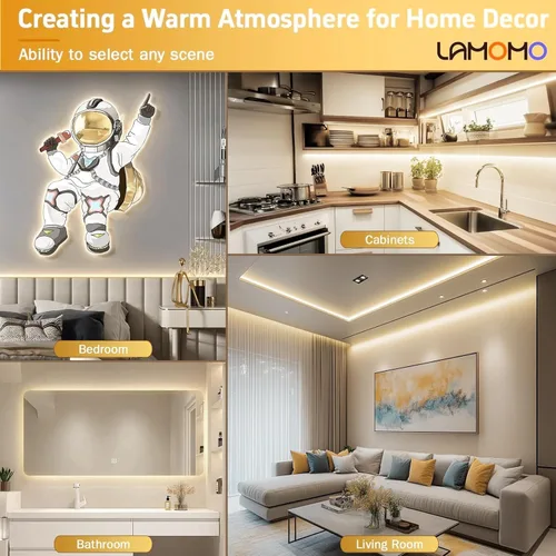 Miniatura 5 de Lamomo Tira de luces LED de neón de 32.8 pies, tira de luces LED de color blanco neutro de 1.96 pulgadas/corte, 4500 K, impermeable, flexible