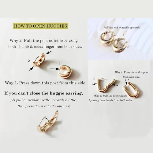 Miniatura 6 de Juego de 6 pares de aretes de aro de oro para mujer, chapados en oro de 14 quilates, hipoalergénicos, ligeros, gruesos, abiertos, joyería para regalo