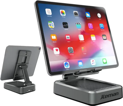 Jteman Soporte inalámbrico para tablet con altavoz Bluetooth, ajustable con altavoces Bluetooth, regalos para mujeres y hombres, accesorio de cocina