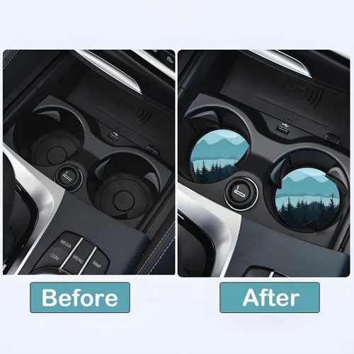 Miniatura 6 de Portavasos para automóvil, paquete de 2 – Posavasos universales antideslizantes de 2.75 pulgadas, posavasos de goma para automóvil, accesorios