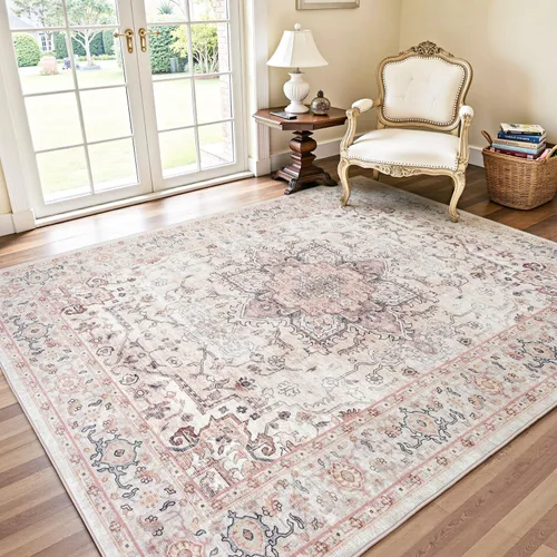 Miniatura 75 de Lofus 8x10 Alfombras de área para sala de estar, alfombra de área lavable, alfombras para dormitorio, cocina, alfombra vintage boho, alfombra suave