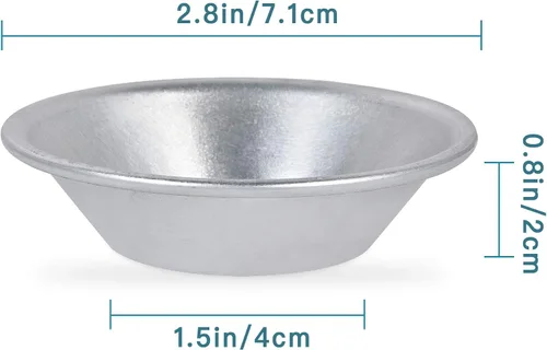 Miniatura 2 de Paquete de 25 moldes de aluminio para tarta de huevos, moldes de postre, antiadherentes y reutilizables