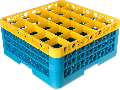 Miniatura 85 de Carlisle FoodService Products RG9-214 OptiClean Estante de vidrio con 9 compartimentos con 2 extensores, 7.12 pulgadas, polipropileno, azul