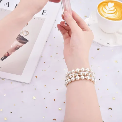 Miniatura 3 de VISOOM Pulsera bohemia con cuentas compatible con Samsung Galaxy Watch 7/6/5/4 1.57/1.73 pulgadas / Active 2 Watch 4 Classic 1.654 pulgadas