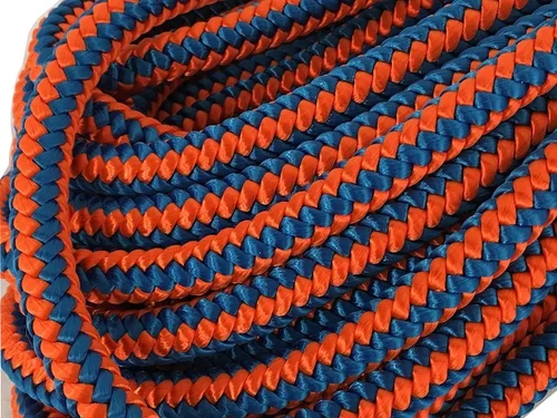 Blue Ox Rope Cuerda de escalada de 12 hebras Arborist de 1/2 pulgada, azul/naranja, resistencia a la tracción de 8,000 libras, alta visibilidad