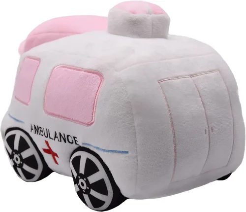 Miniatura 4 de Juguete de Carro de Ambulancia de Peluche Suave Camión Blanco Súper Lindo Peluche Excelentes Regalos para Niños o Fiesta de Cumpleaños 10.6 Pulgadas