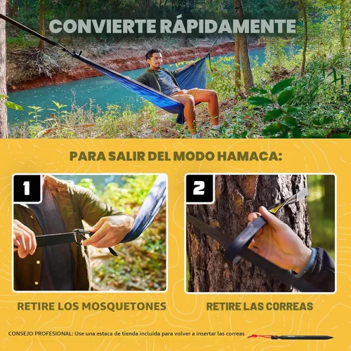 Miniatura 8 de Wise Owl Outfitters Hamaca de camping – Hamaca portátil de 500 libras con correas de árbol – viajes, mochileros, senderismo, equipo de campamento al