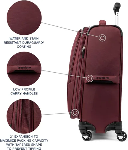 Miniatura 280 de Travelpro Maxlite 5 - Juego de 2 piezas de equipaje de mano de tela, expandibles con 4 ruedas giratorias, bolso blando para debajo del asiento, Negro