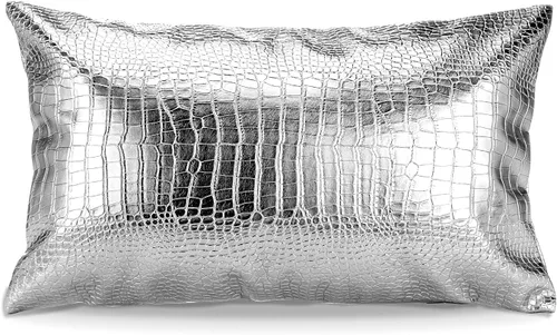 Miniatura 9 de Artscope Fundas de almohada para sofá, decoración del hogar, cocodrilo teñido liso, piel sintética, ambos lados, 20 x 20 pulgadas, 19.7 x 19.7 in