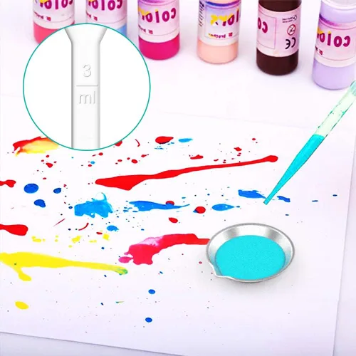 Miniatura 7 de DIYESMART 36 paletas de bandejas de pintura, 2 agitadores de pintura y 2 cuentagotas, ideales para mezclar pintura de aerógrafo, pintura