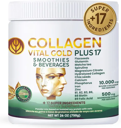 Miniatura 17 de Vital Life - Polvo de péptidos de colágeno – Colágeno hidrolizado con fórmula BioSynergy y 17 súper ingredientes, sabor a cacao, 16 onzas, apoya