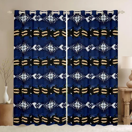 Miniatura 42 de Cortinas opacas de estilo bohemio occidental de 76 x 45 pulgadas, cortinas y cortinas de atrapasueños de vaca, cortinas del suroeste, cortinas