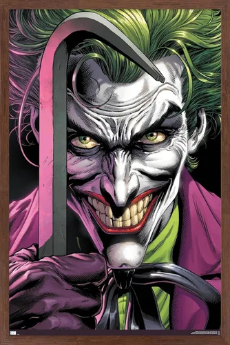 Miniatura 10 de Trends International DC Comics The Joker - Póster de pared con barra de palanca, 22.4 pulgadas de largo x 14.7 pulgadas, versión enmarcada en blanco