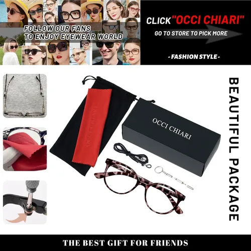 Miniatura 6 de OCCI CHIARI Gafas de Lectura Estrechas para Mujeres Lindas y Coloridas para Cara Pequeña (Tortuga 1.0+) 1.0 1.25 1.5 1.75 2.0 2.25 2.5 2.75 3.0 3.5