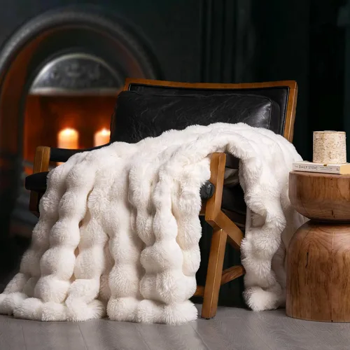 Miniatura 19 de EverGrace - Manta ultra suave de lujo, esponjosa, de pelo de conejo sintético, cálida y gruesa, para cama, reversible, para sofá, silla, color gris