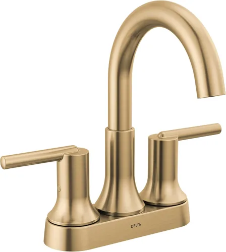 Delta Grifo Trinsic Gold grifo de baño, grifo de lavabo de baño, centro de mesa, tecnología de sello de diamante, ensamblaje de drenaje de metal,