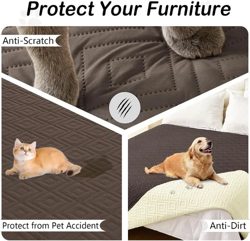 Miniatura 3 de hyha Manta impermeable para perros, funda suave para cama de perro, mantas para mascotas, funda impermeable para sofá y sillón para perros lavable