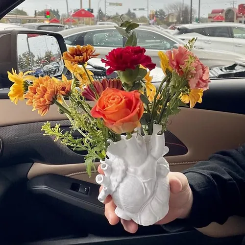 Miniatura 4 de Florero de corazón, escultura de resina, arte de corazón creativo, florero, maceta, decoración del hogar, sala de estar, escritorio, mesa