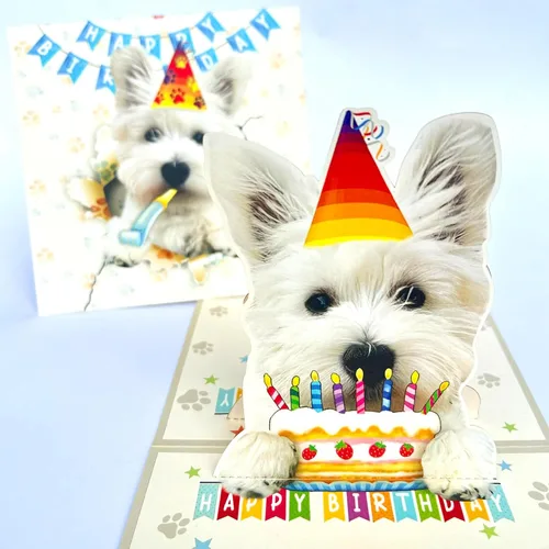 Miniatura 15 de Tarjeta de cumpleaños de perro Beagle 3D emergente – Felicitación de feliz cumpleaños para los amantes de los perros – Tarjeta desplegable