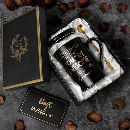 Miniatura 6 de Regalos de agradecimiento de aniversario y cumpleaños para hombres, a veces olvidas que eres increíble - Taza inspiradora única de cerámica negra