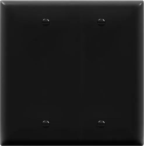 ENERLITES Placa de pared doble en blanco, acabado brillante, tamaño mediano de 2 bandas, 4.88 x 4.92 pulgadas, policarbonato termoplástico