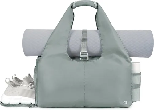 sportsnew Bolsas de gimnasio de yoga para mujer con compartimento para zapatos, bolsillos de almacenamiento en seco húmedo y soporte ajustable para
