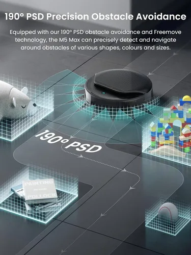 Miniatura 7 de Lefant LiDAR Robot aspiradora y trapeador, succión de 23000 Pa, 120 días de autovaciado, PSD 2.0 inteligente para evitar obstáculos, lavado