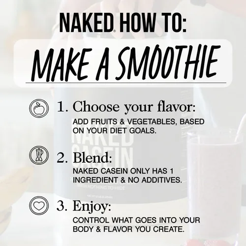 Miniatura 8 de NAKED Caseína - Polvo de proteína de caseína micelar de 5 libras, a granel, cero carbohidratos, sin OMG, sin gluten, sin soja, sin conservantes