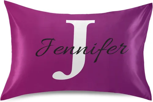 Miniatura 19 de Fundas de almohada negras personalizadas de seda con cierre de sobre, funda de almohada de satén tamaño estándar para personas que duermen